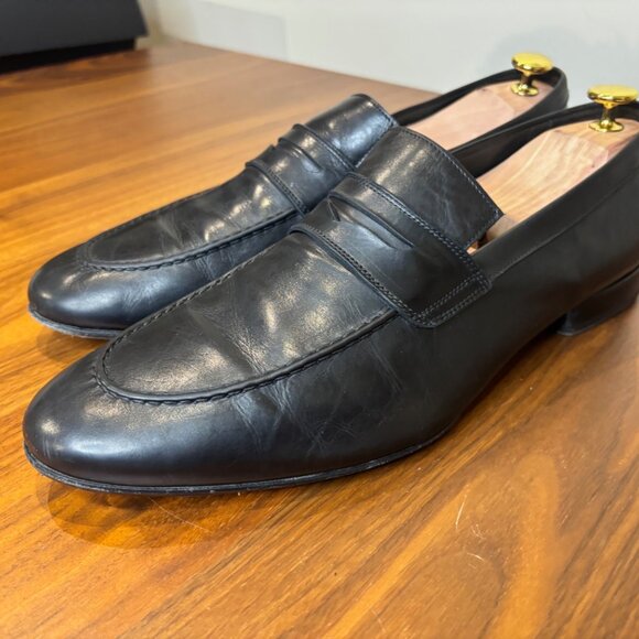 Luca Del Forte Black Leather Penny Loafers – EU 45 - Picture 6 of 8